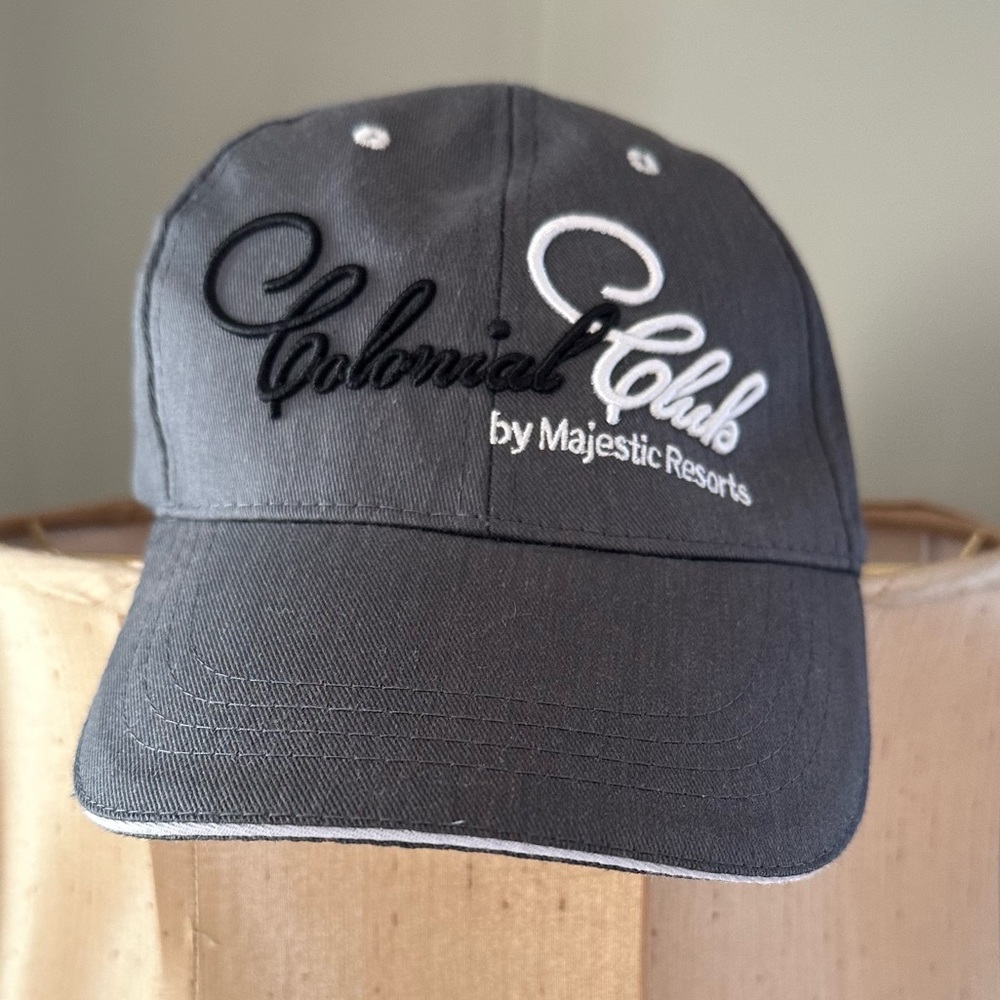 Colonial Club by Majestic Resorts Gray and White Adjustable Cap